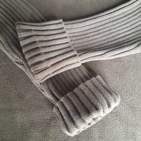 H&M L.O.G.G. SZ L Olive Green Cotton Mock Neck 1/4 Zip Men's Sweater - Picture 5 of 14